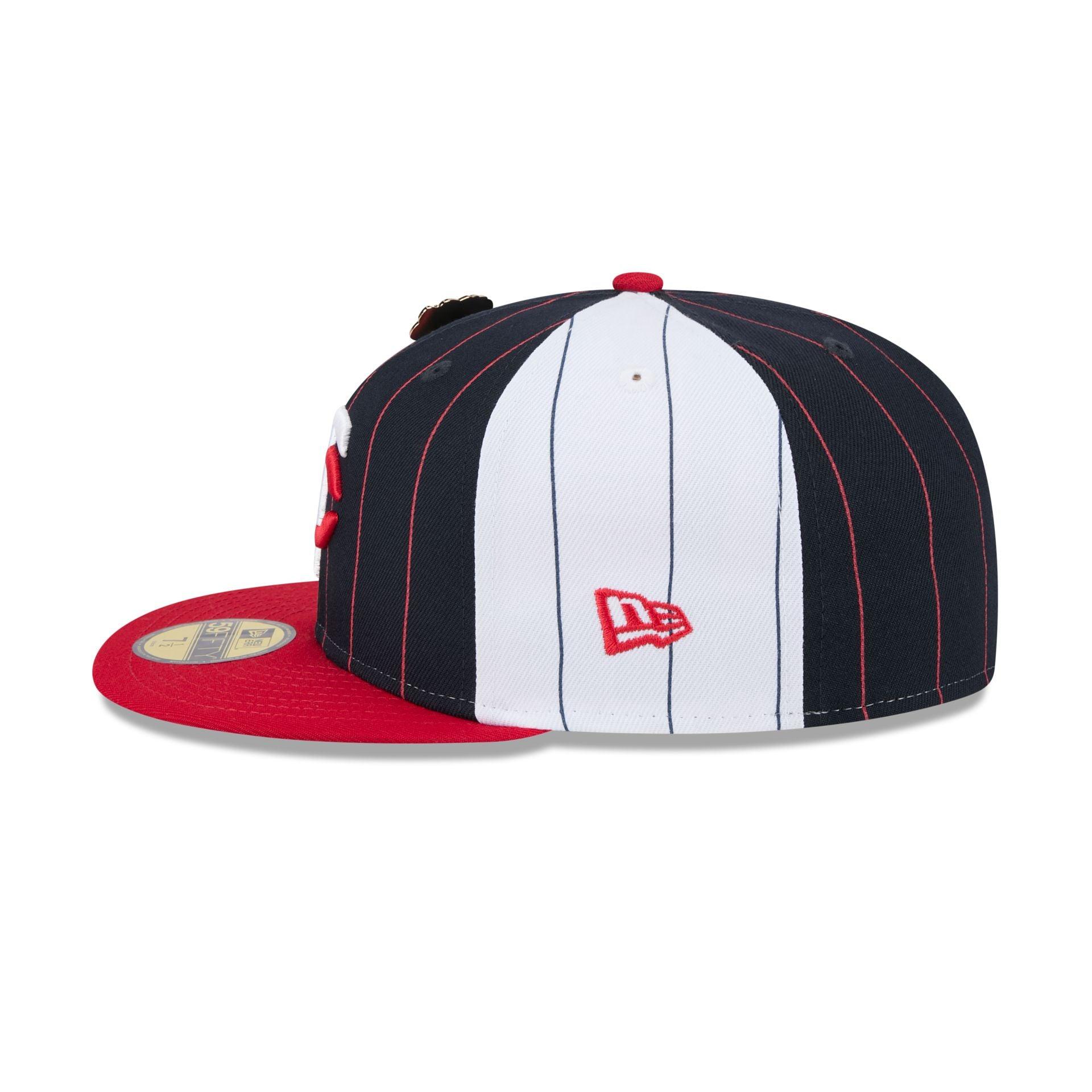 Los Angeles Angels Pinstripe League Pin 59FIFTY Fitted Hat Male Product Image