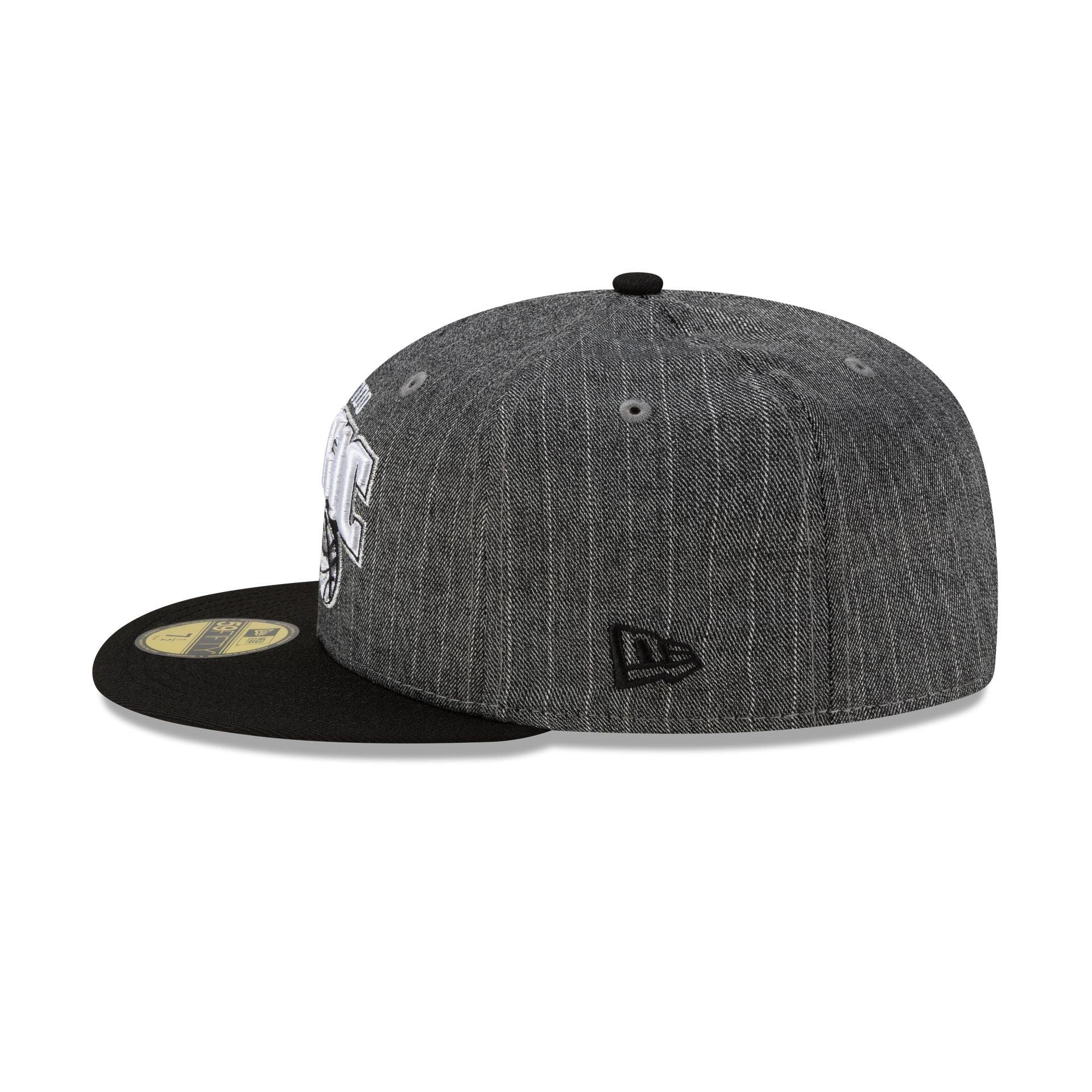 Just Caps Black Pinstripe Orlando Magic 59FIFTY Fitted Hat Male Product Image
