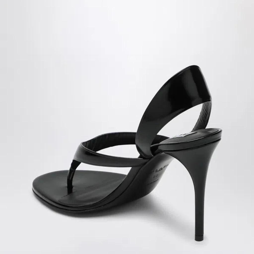ALAÏA Leather Thong Slingback Sandals In Noir Product Image