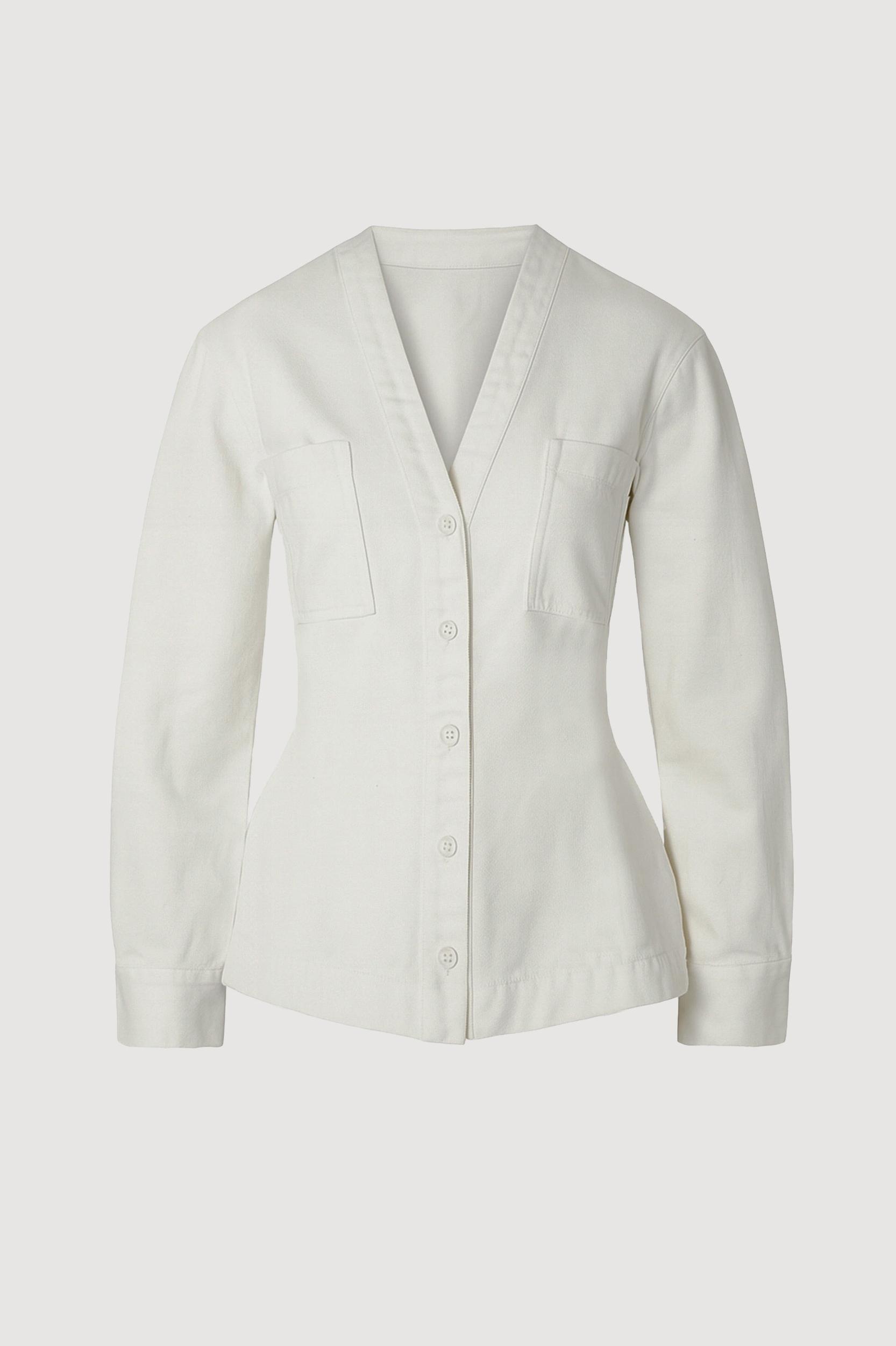 Emmett Structured-Sleeve Denim Jacket Product Image