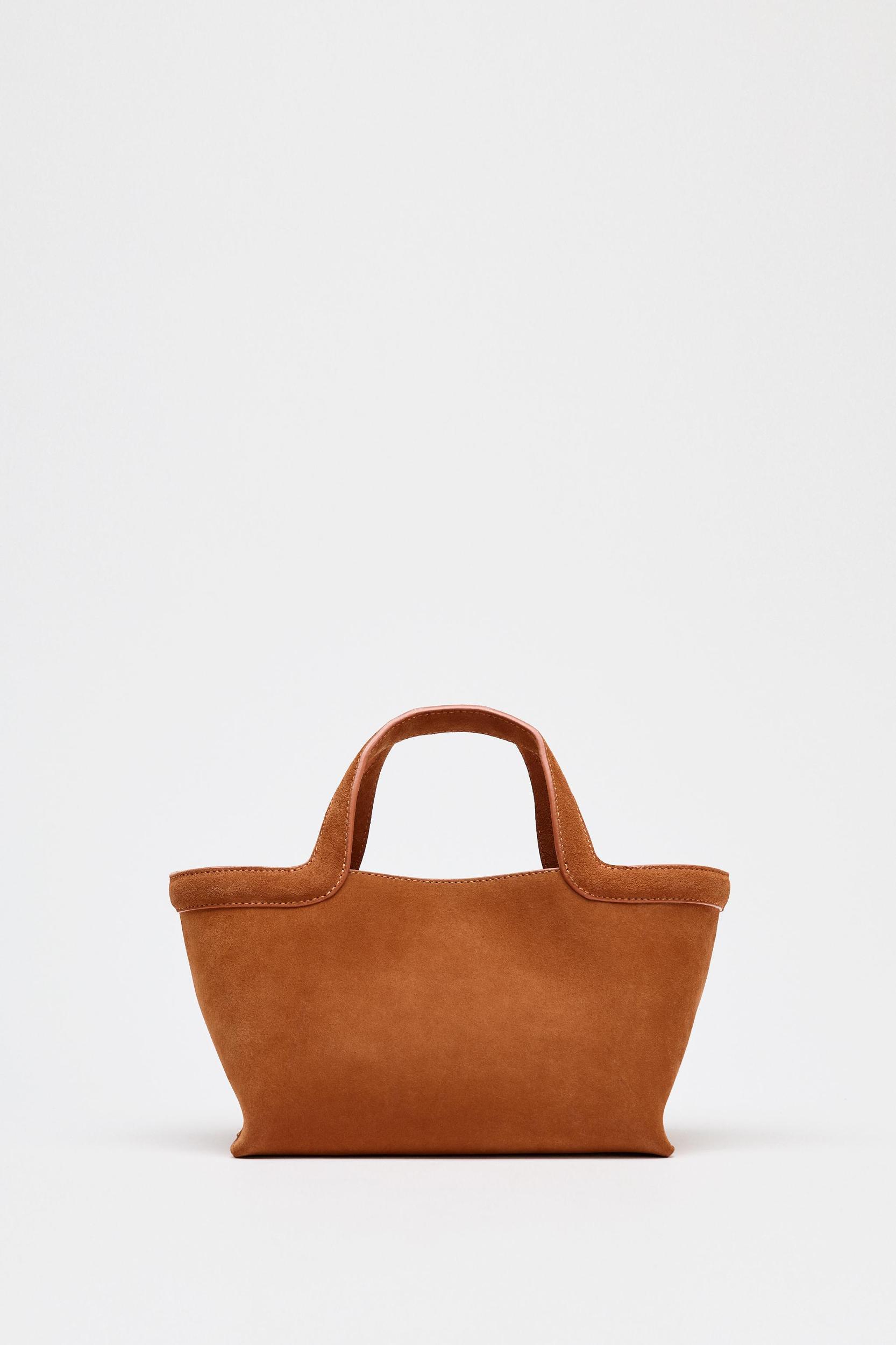 MINI SUEDE TOPSTITCHED SHOPPER Product Image