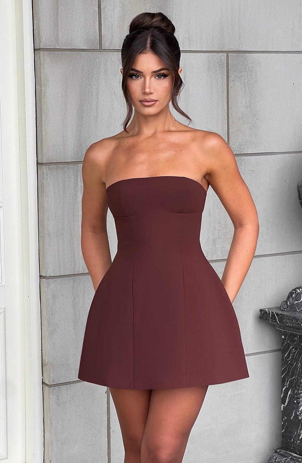 Asha Mini Dress - Brown Product Image
