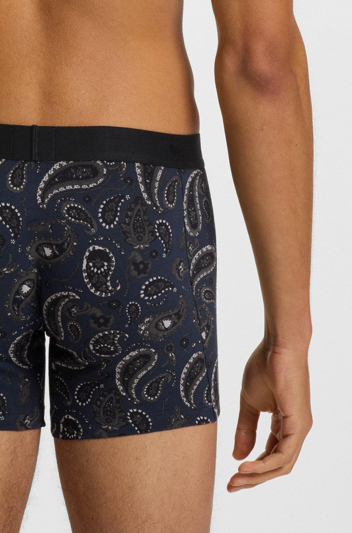 BOSS - Three-pack of boxer briefs in stretch cotton - Patterned Product Image