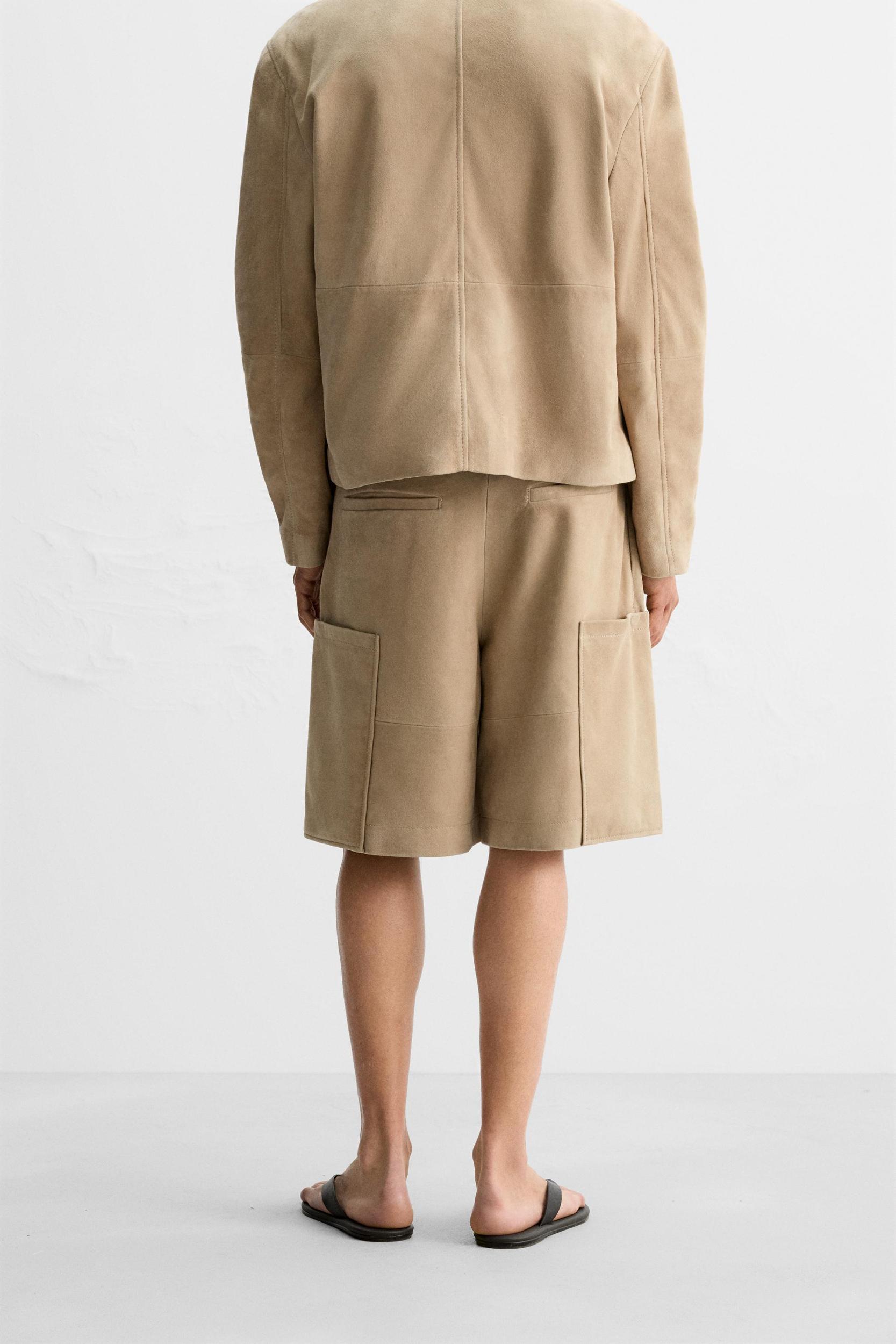 SUEDE CARGO SHORTS Product Image