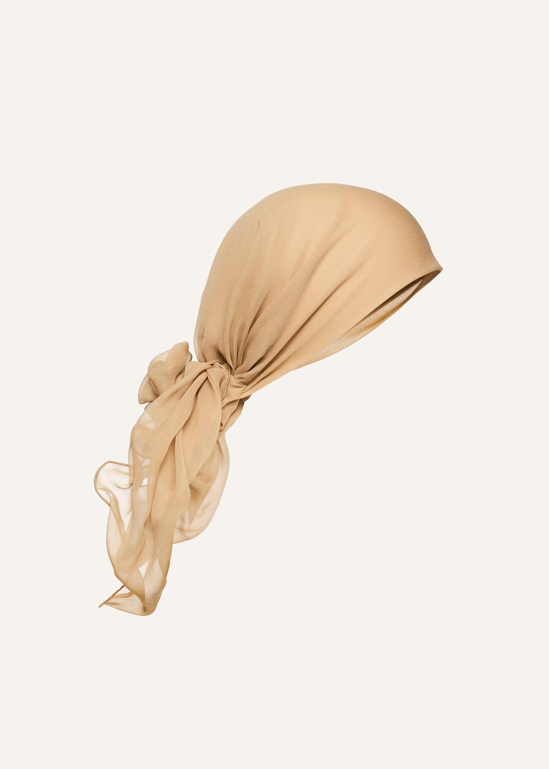 Wired head scarf in beige Product Image