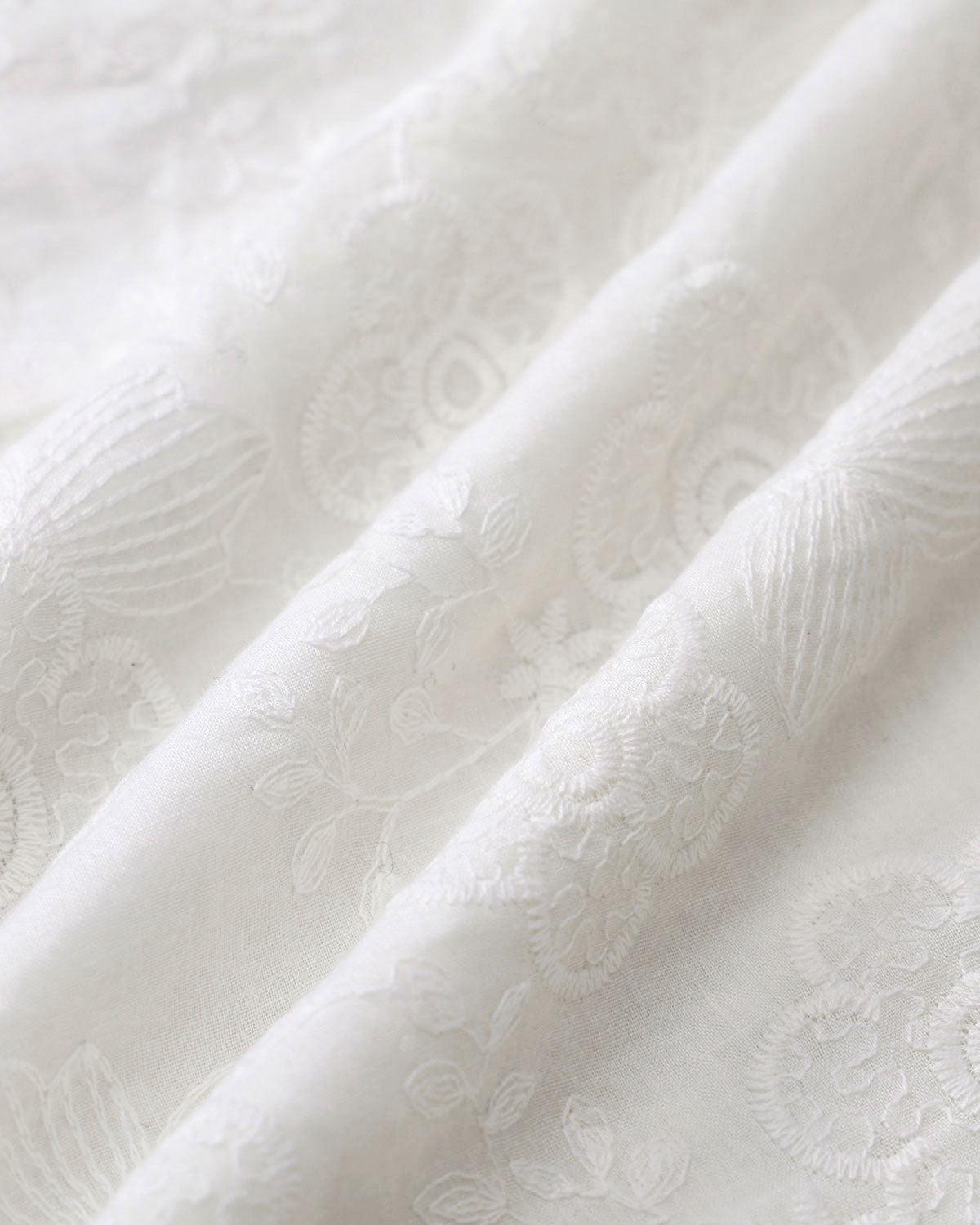 White Embroidery Halter Midi Dress Product Image