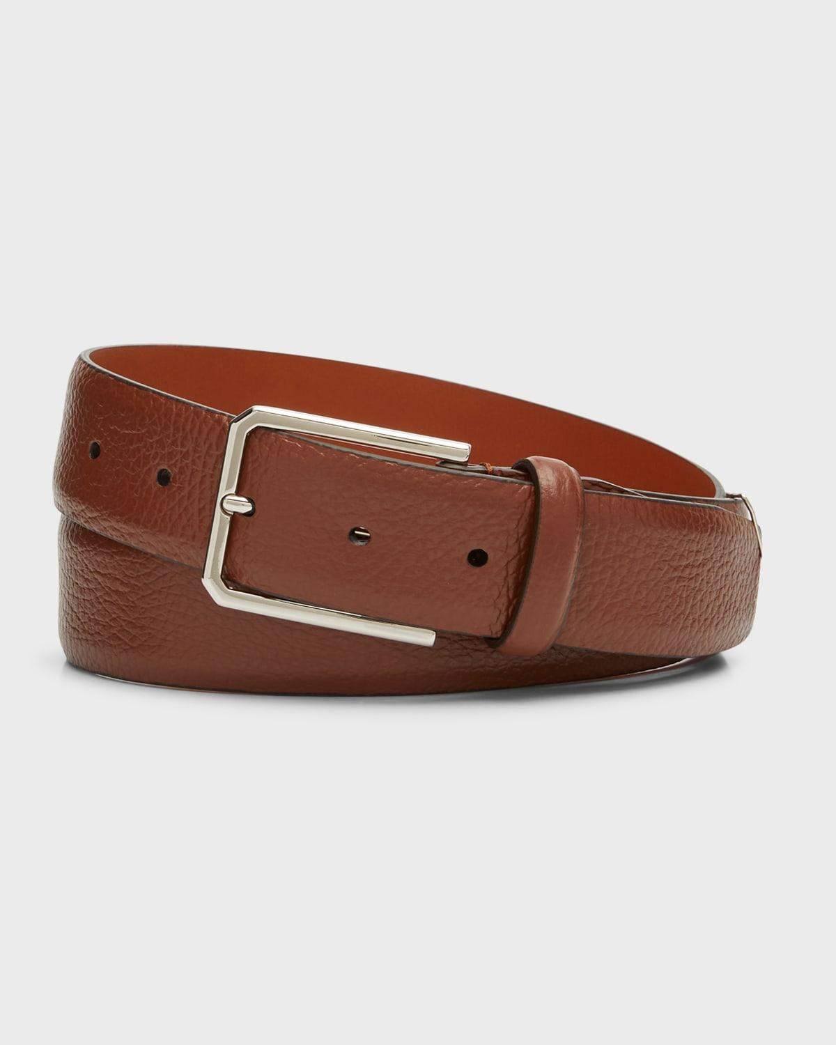 Mens Grained Leather Belt Product Image
