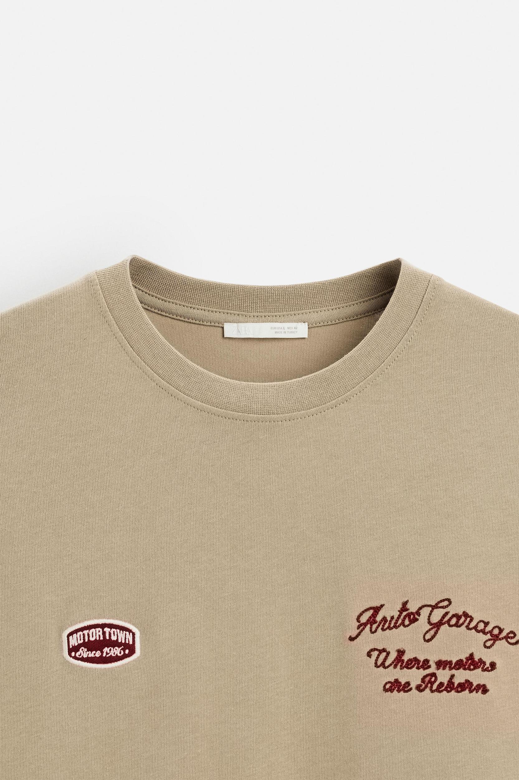 T-SHIRT WITH TONAL EMBROIDERY Product Image