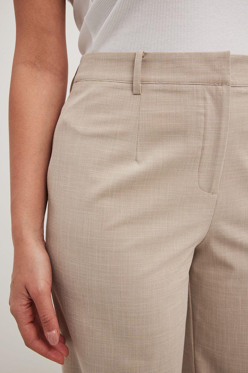 Structured Straight Leg Mid Waist Pants Product Image