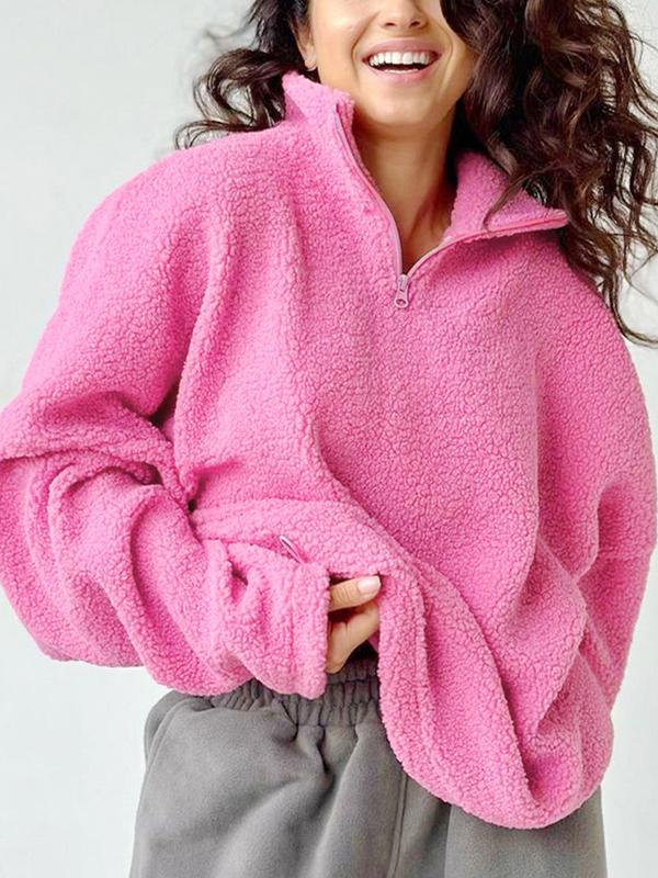 Solid Lambswool Half Zip Sweatshirt Product Image