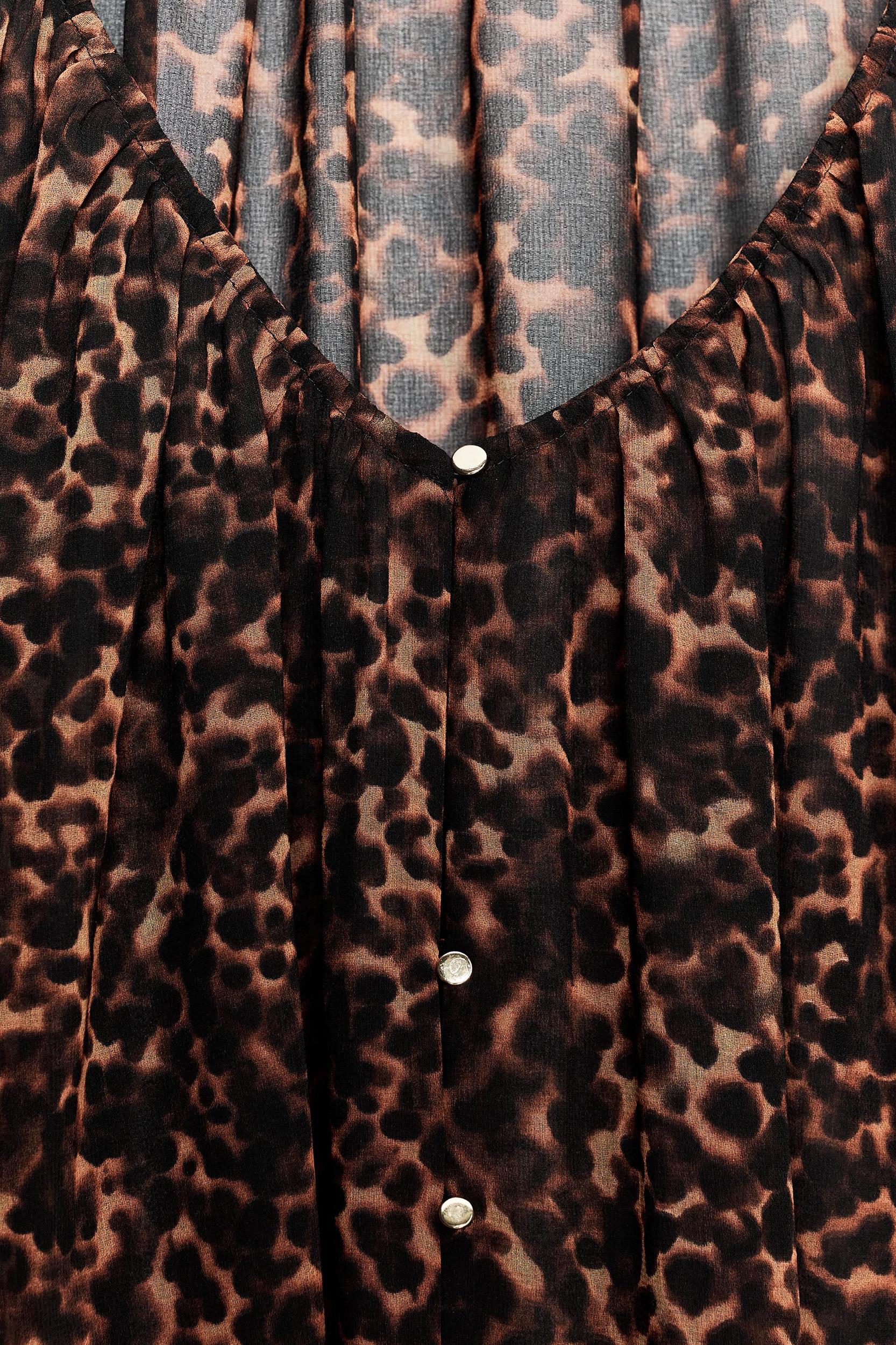 ANIMAL PRINT SEMI-SHEER BLOUSE Product Image