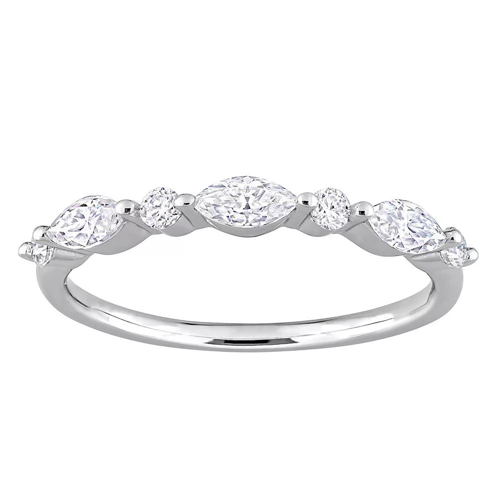 Stella Grace Sterling Silver 1/2 Carat T.W. Lab-Created Moissanite Semi-Eternity Ring, Women's,  Product Image