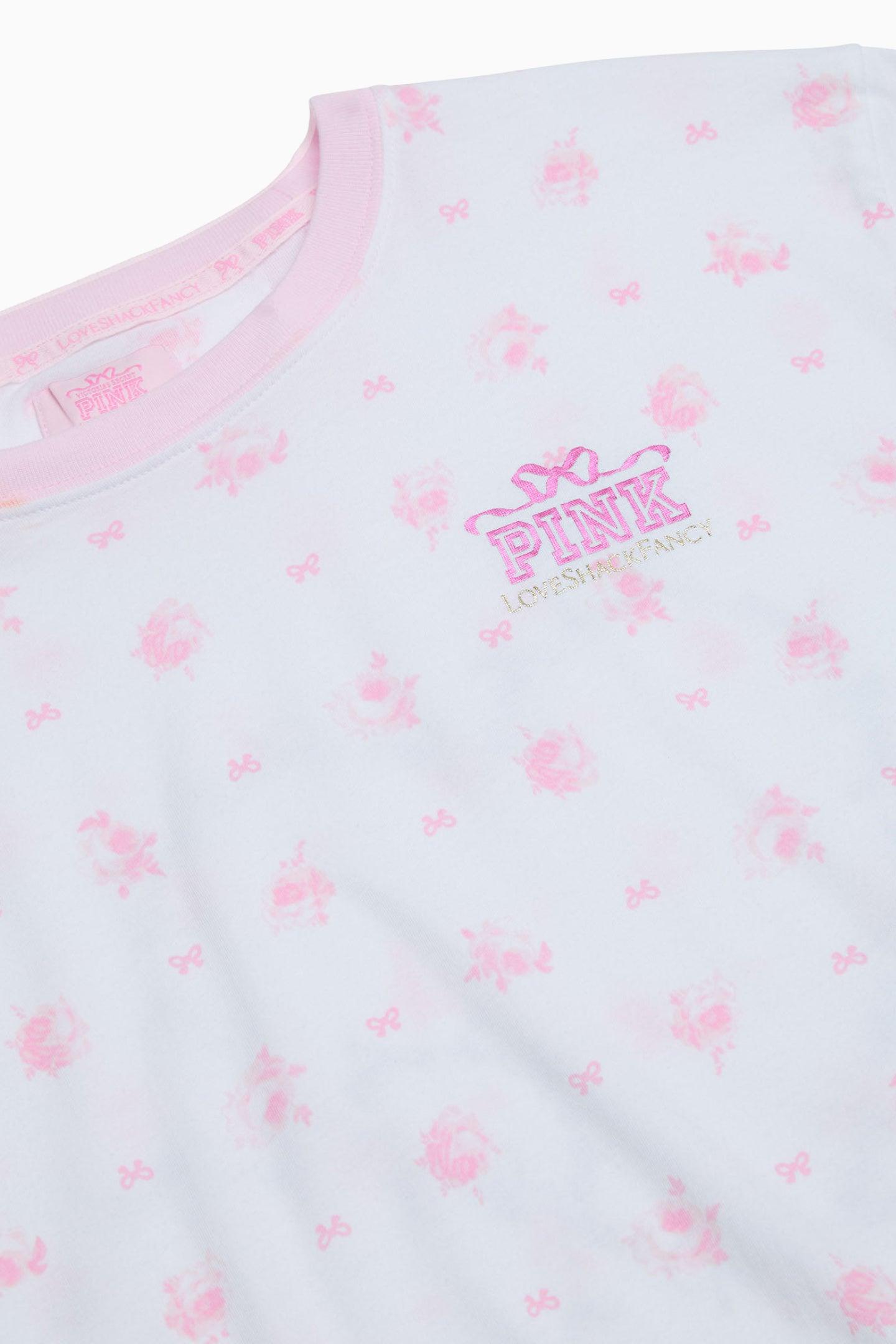 PINK x LoveShackFancy Campus Cotton Tee Product Image