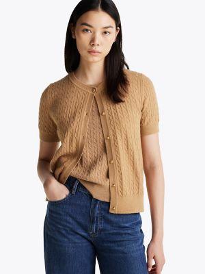 Mini Cable Knit Wool-Blend Cardigan Product Image