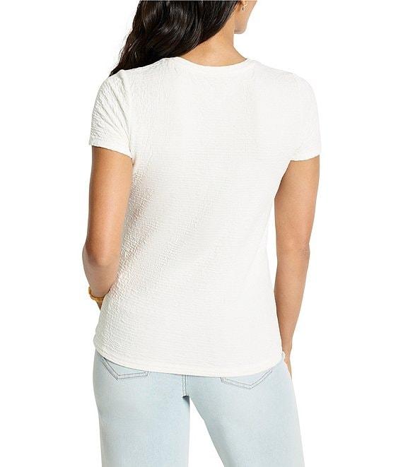 NIC + ZOE Textured Bubble Knit Crew Neck Short Sleeve Tee Product Image