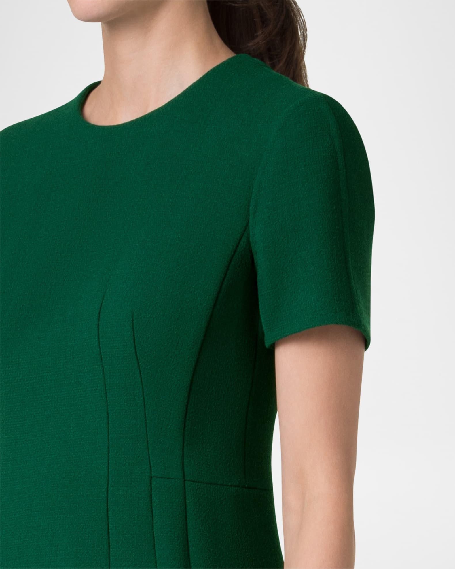 Short-Sleeve Wool Crepe Sheath Dress Product Image
