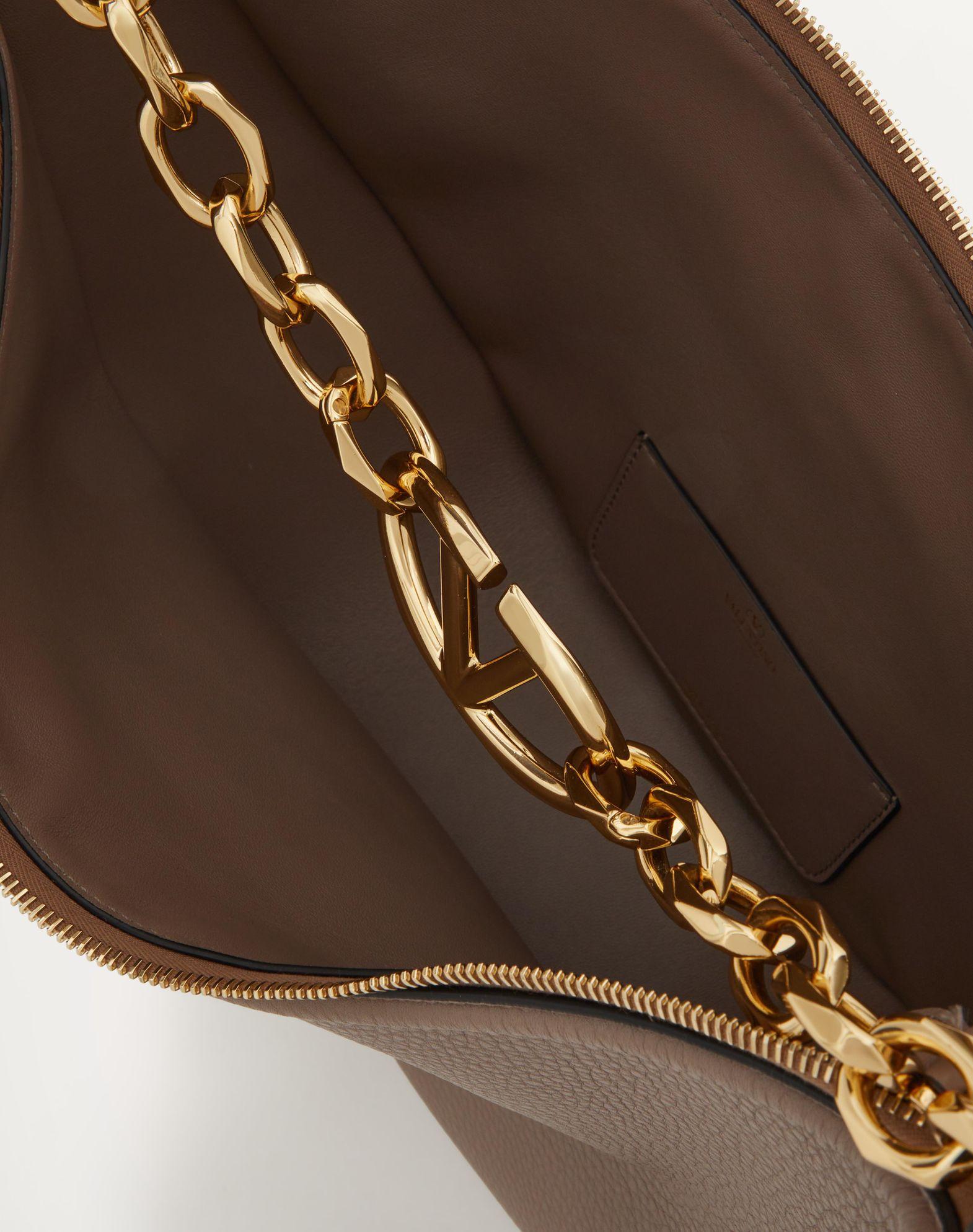 Vlogo Moon Medium Grainy Calfskin Hobo Bag With Chain Product Image