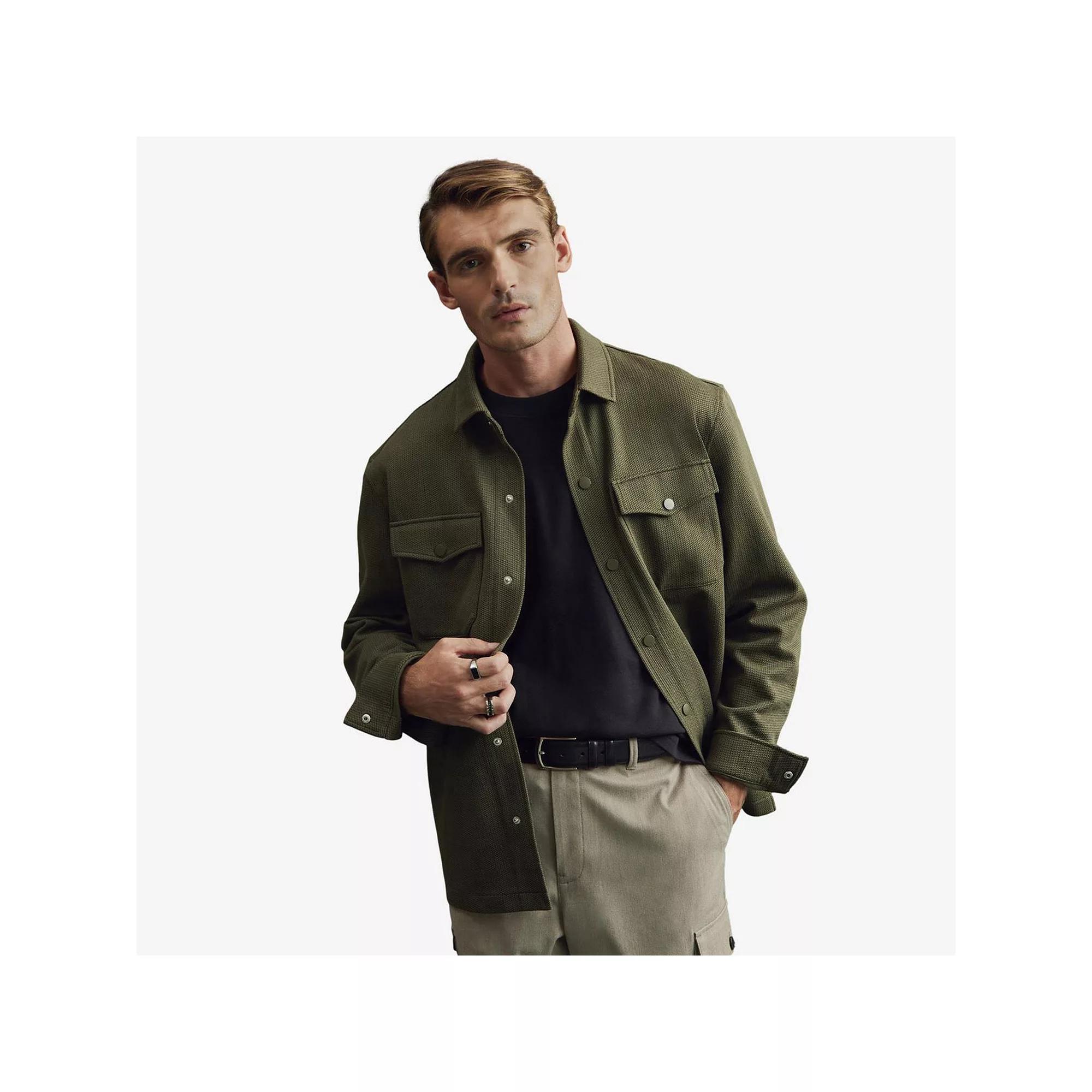 Men's NEXT Jersey Shacket, Size: Medium, Khi Green Product Image