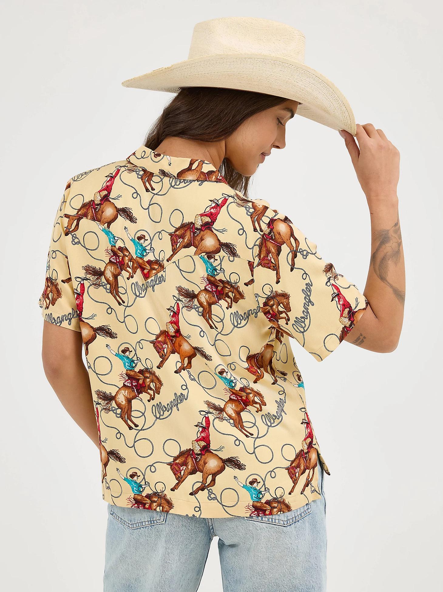 Women's Wrangler Retro® Cowgirl Camp Shirt in Ditsy Cowboy Product Image