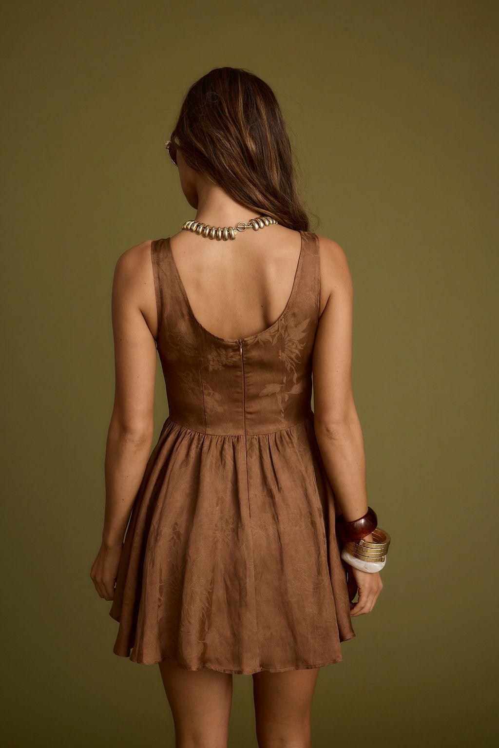 Kit Mocha Floral Micro Mini Dress Product Image