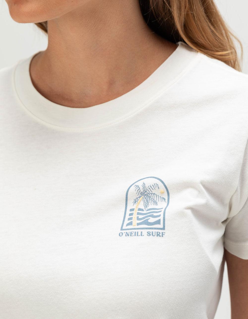 O'NEILL Palm Tree Womens Boy Tee - WHITE Product Image