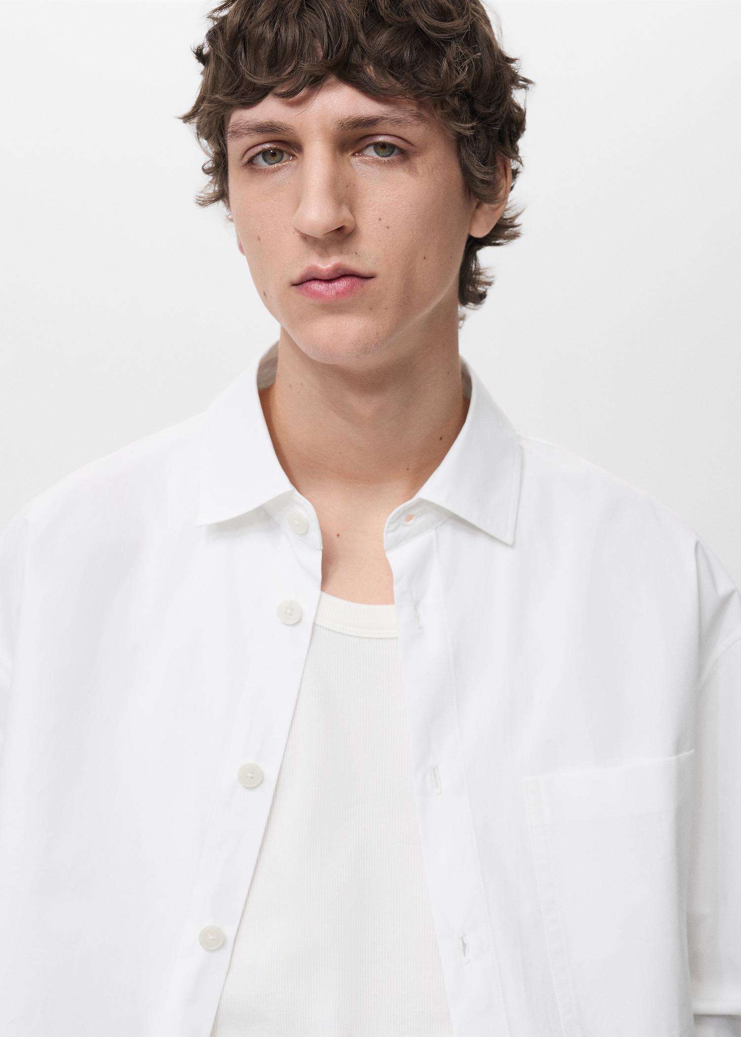 100% cotton relaxed-fit shirt - Men | MANGO USA Product Image