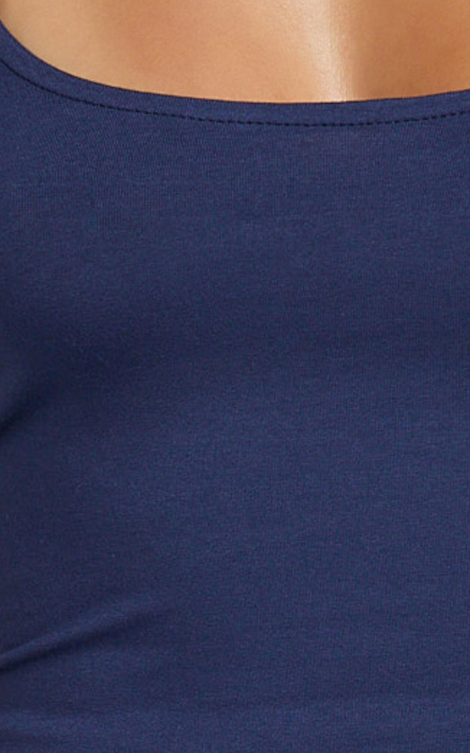 Dexter Top - Jersey Halter Crop Top in Navy Product Image