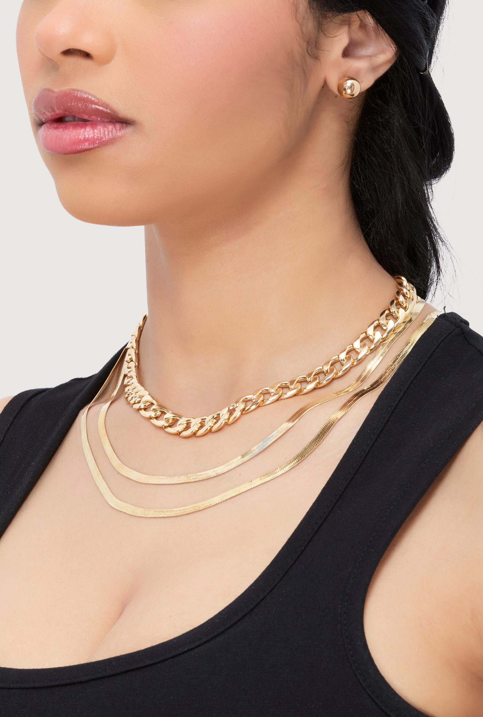 Love Curb Chain Necklace and Stud Earrings Unisex Product Image