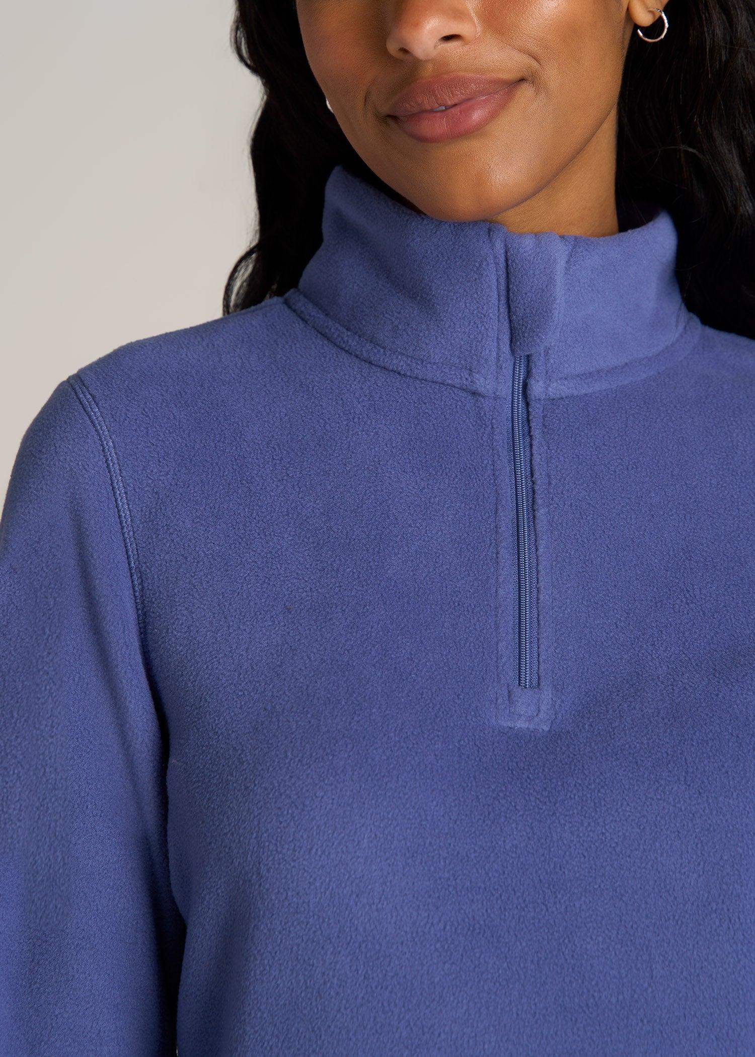 Half Zip Polar Fleece Pullover Sweater for Tall Women in Marlin Blue Female Product Image