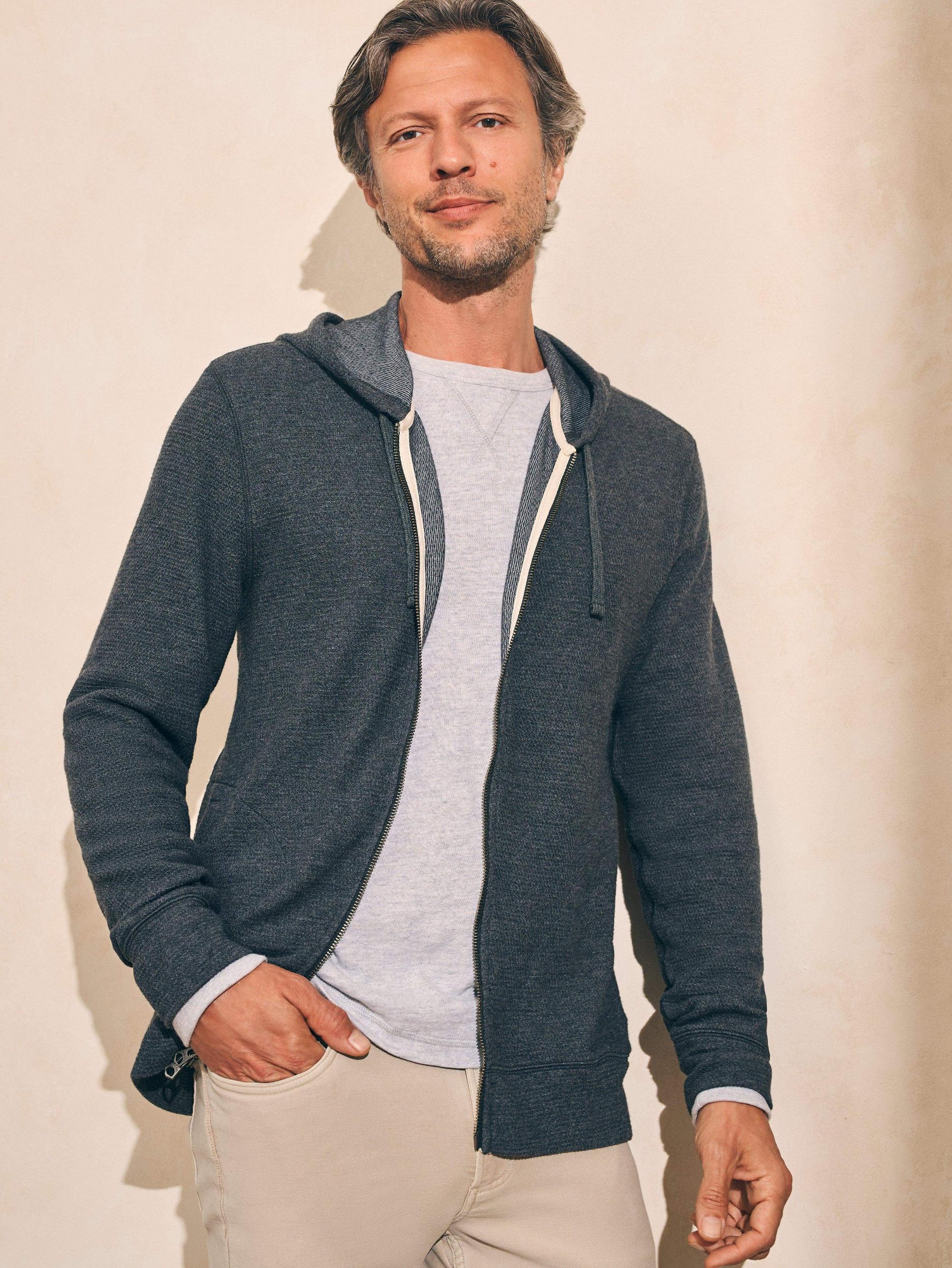 Surf Waffle Zip Hoodie - Ash Heather Male Product Image