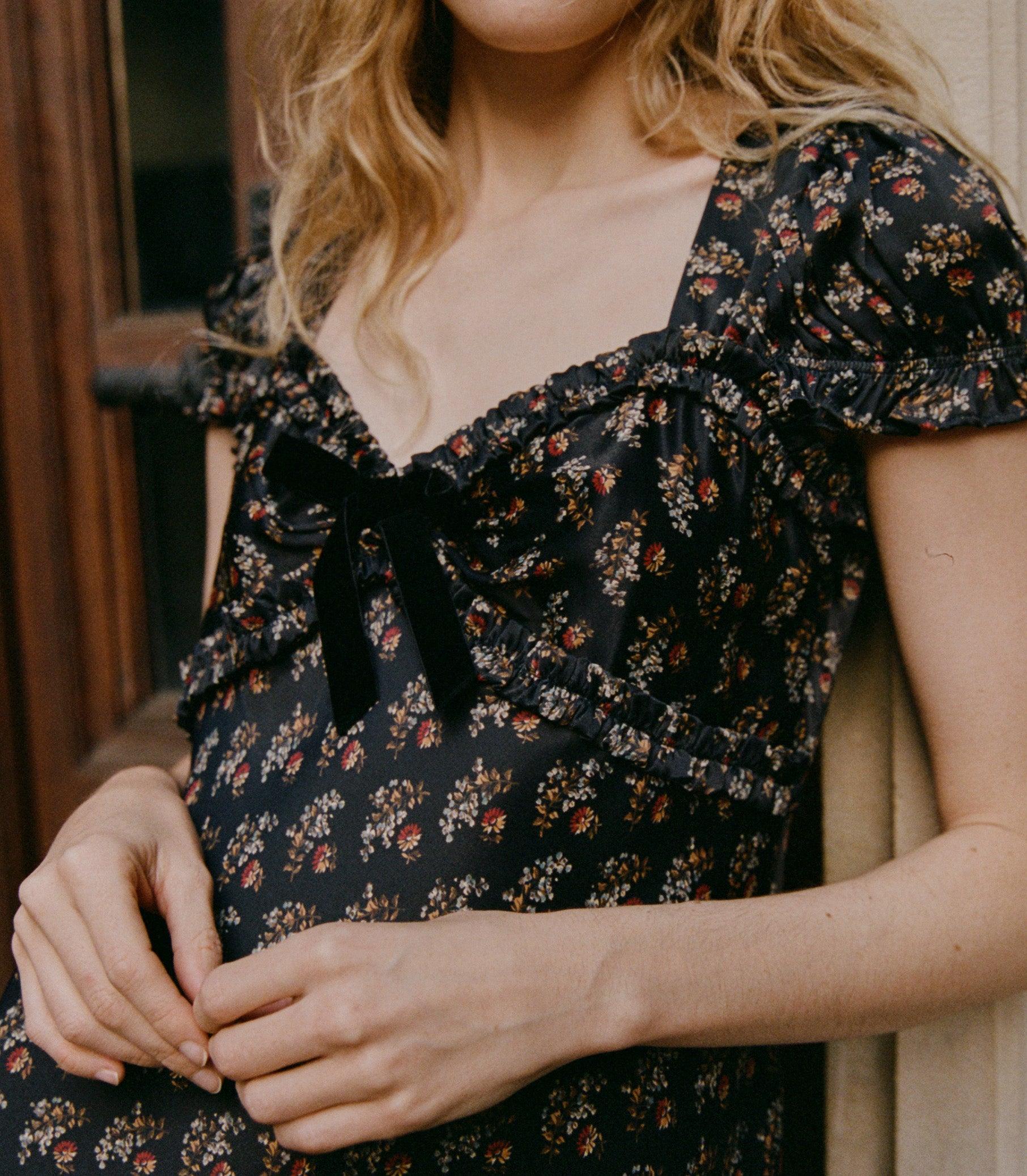 MARYBELL DRESS -- DELPHINIUM FLORAL Product Image