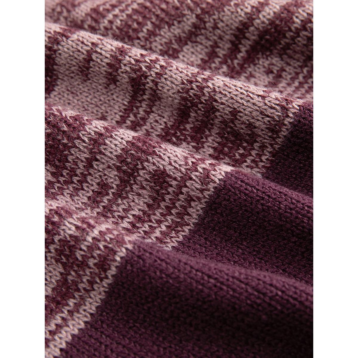 Plus Size Anti-Pilling Contrast Heather Open Front Cardigan Burgundy Women Casual Loose Long Sleeve Dailywear Cardigans BloomChic 30/6X Product Image