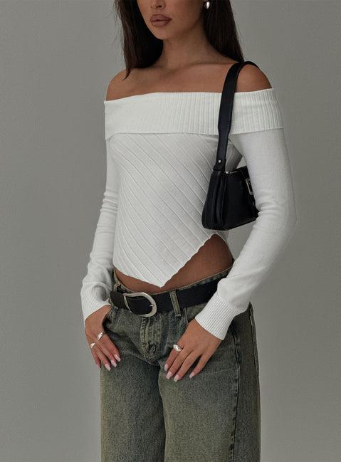 Brisa Long Sleeve Top White Product Image