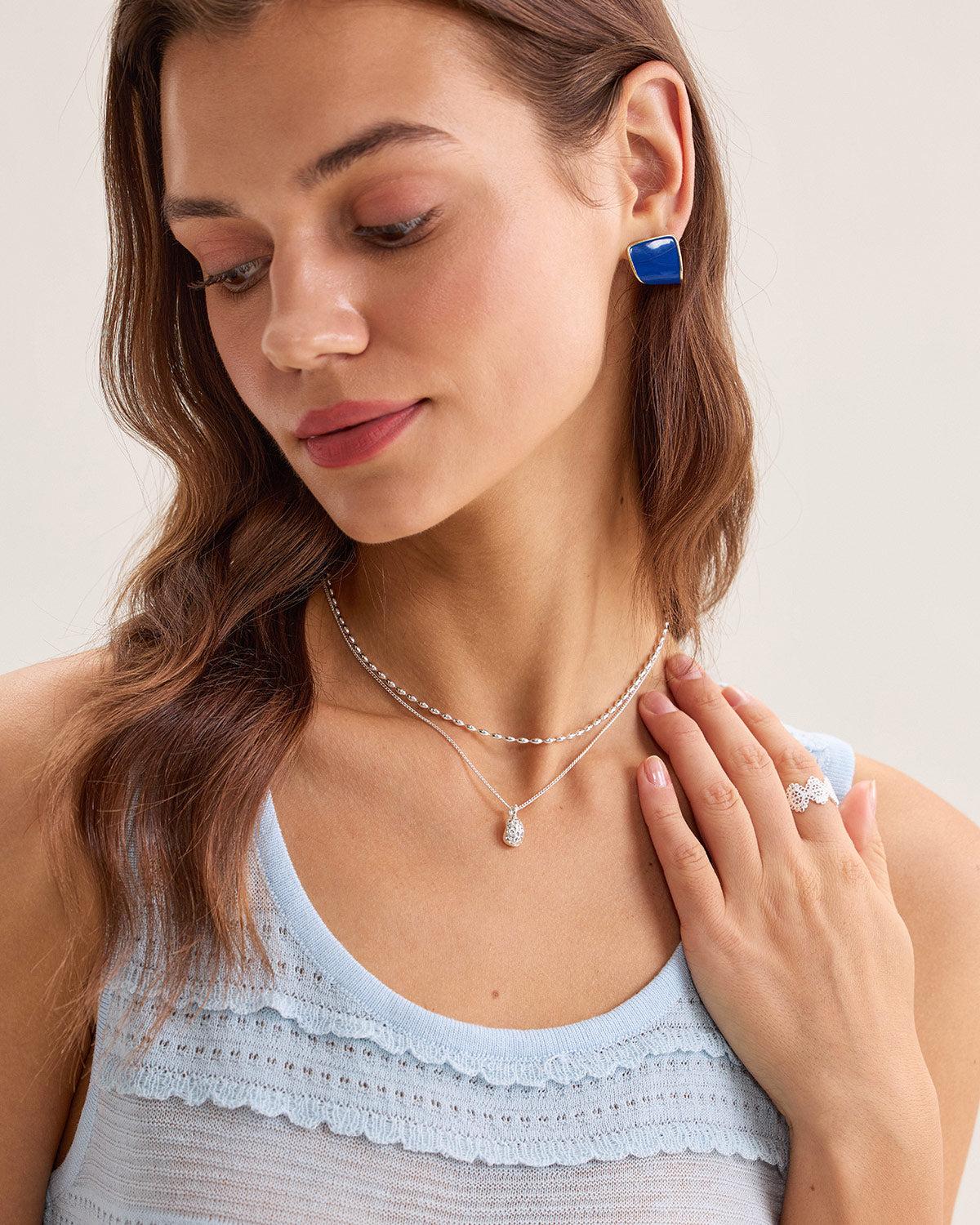 Metal Pearl Double Necklace Product Image