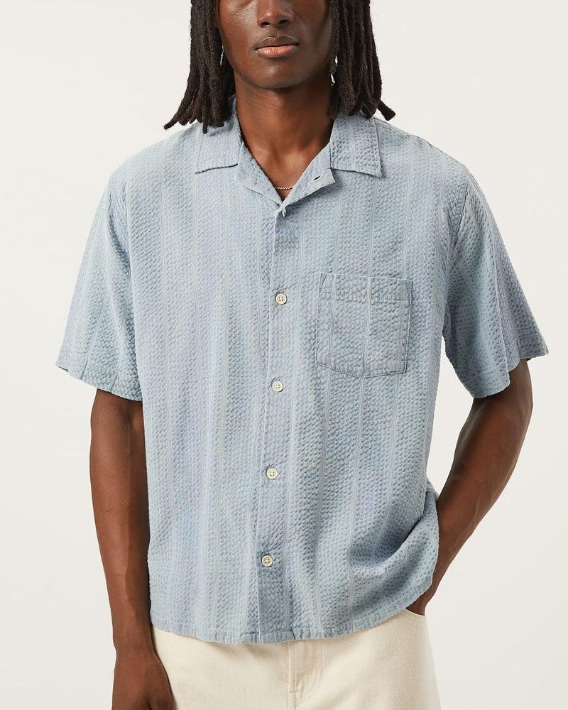 Striped Seersucker SS - Indigo Product Image