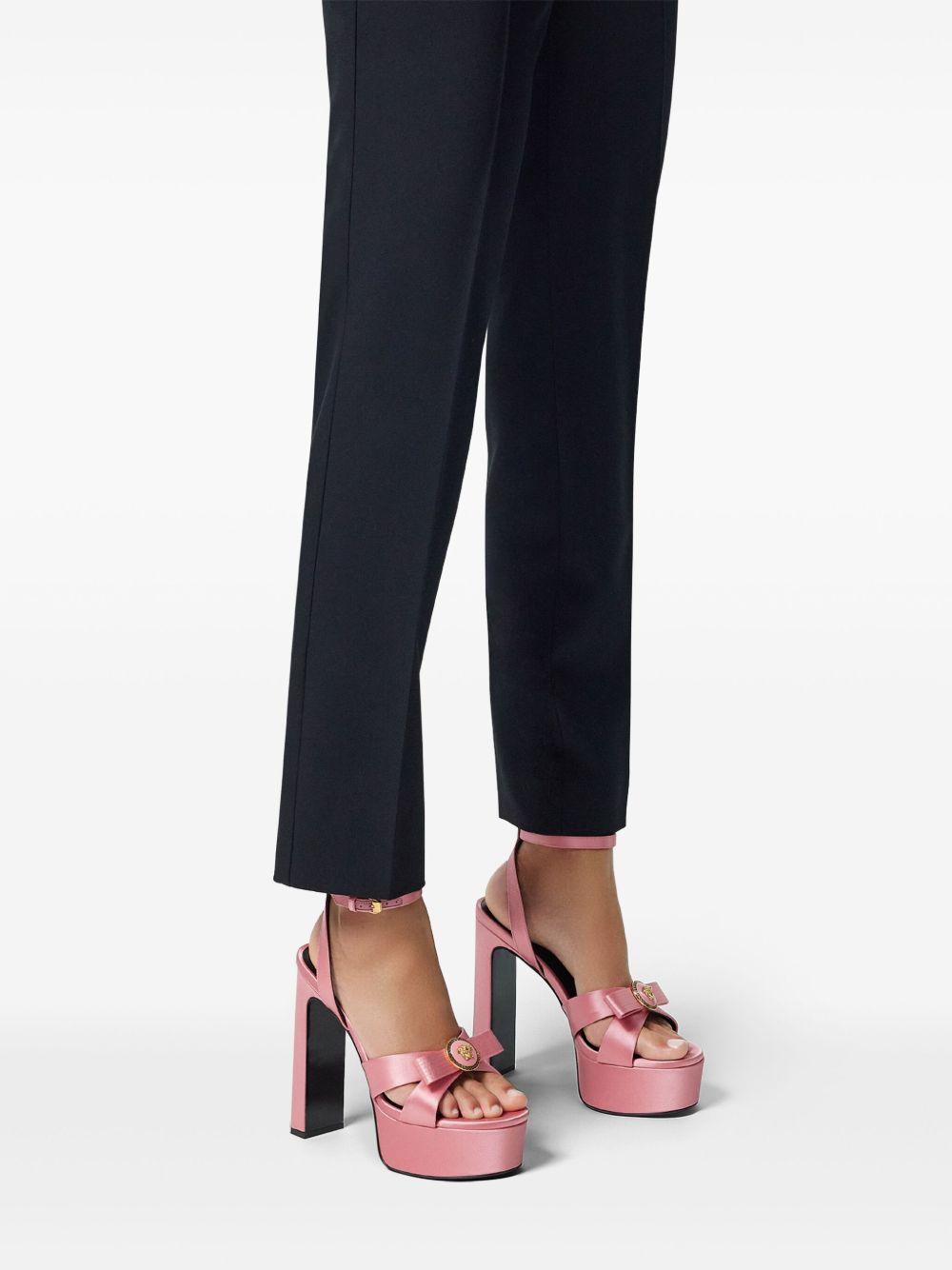 140mm Gianni Ribbon satin sandals Product Image