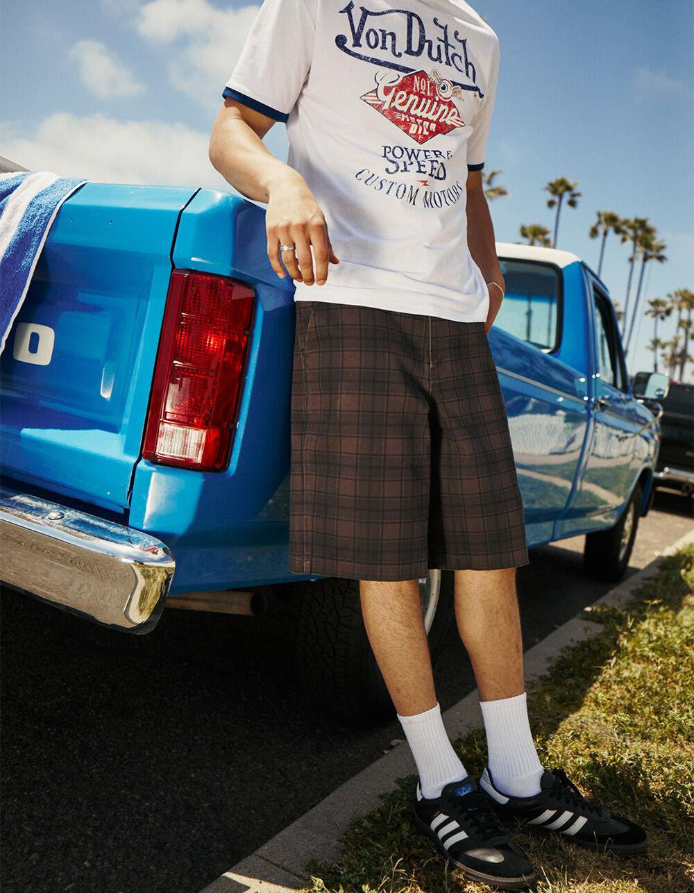 RSQ Mens Plaid Jorts - BLACK/BROWN Product Image