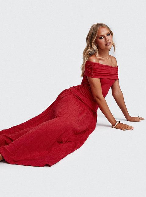 Field Of Dreams Maxi Dress Crimson Product Image