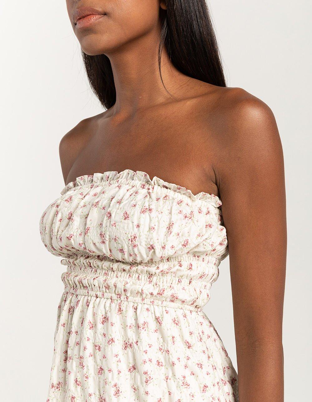 FULL TILT Womens Ruffle Tube Dress - PINK COMBO Product Image