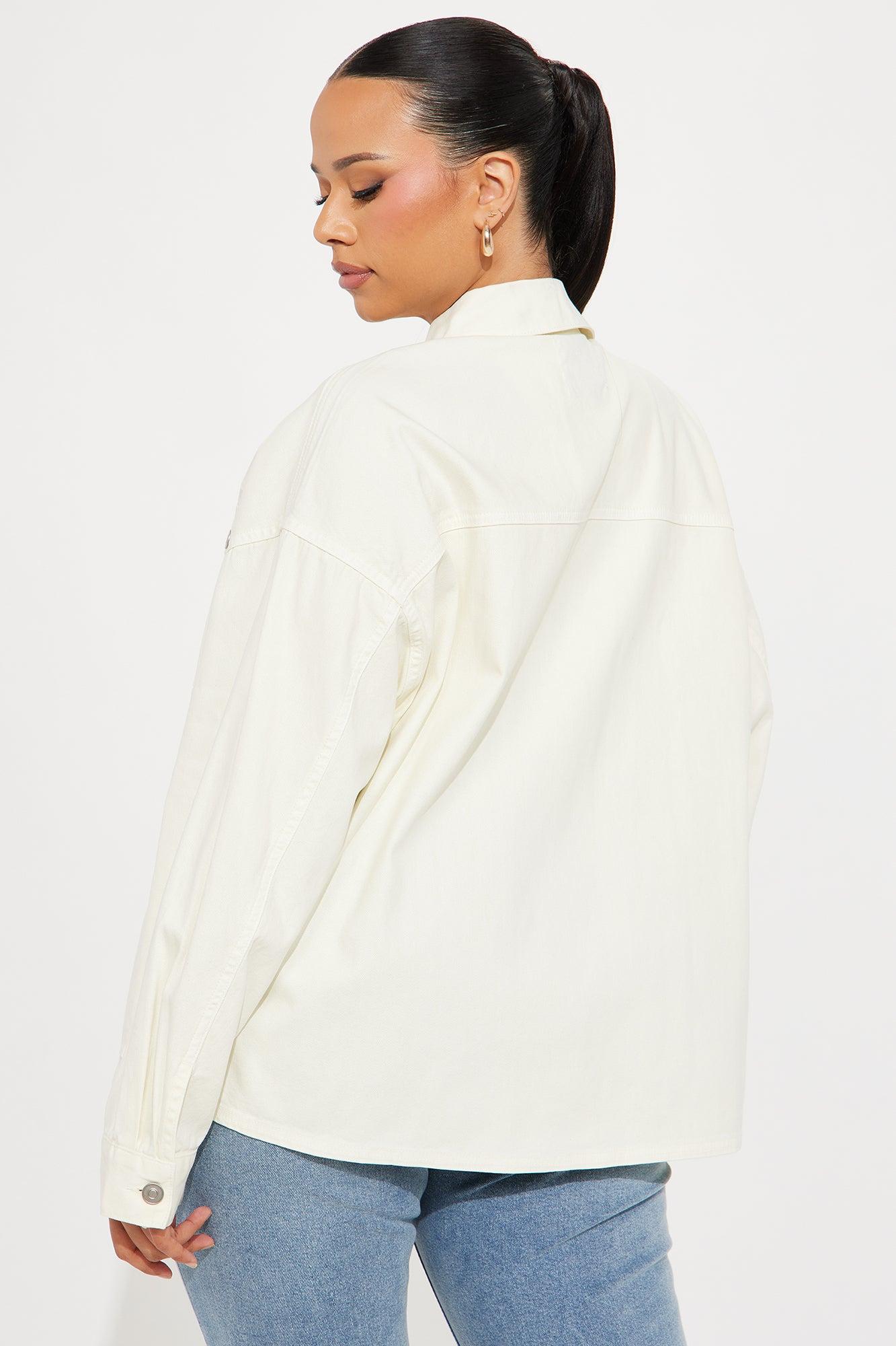 School Days Oversized Jacket - Cream Product Image