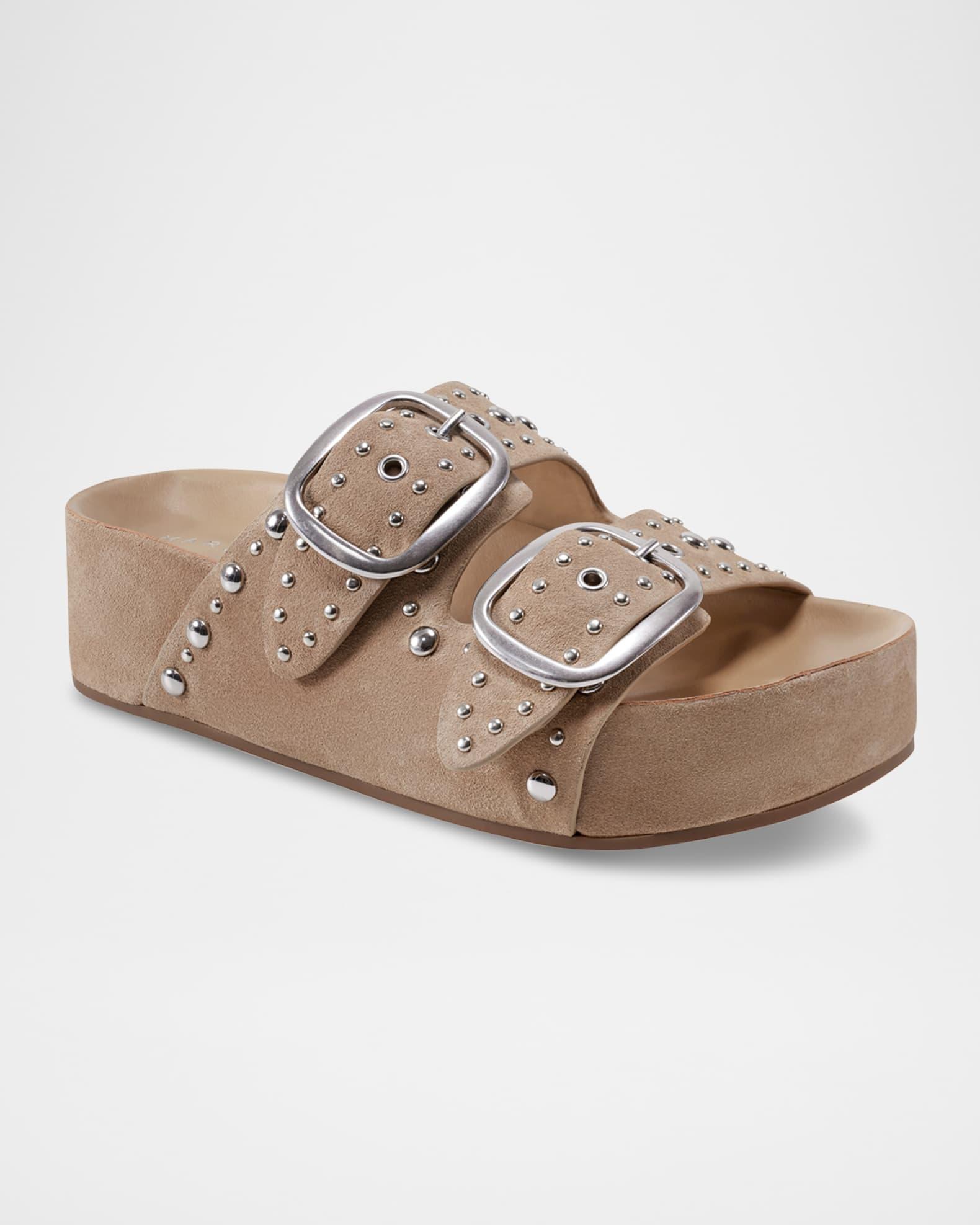 Sayge Studded Suede Sandals Product Image