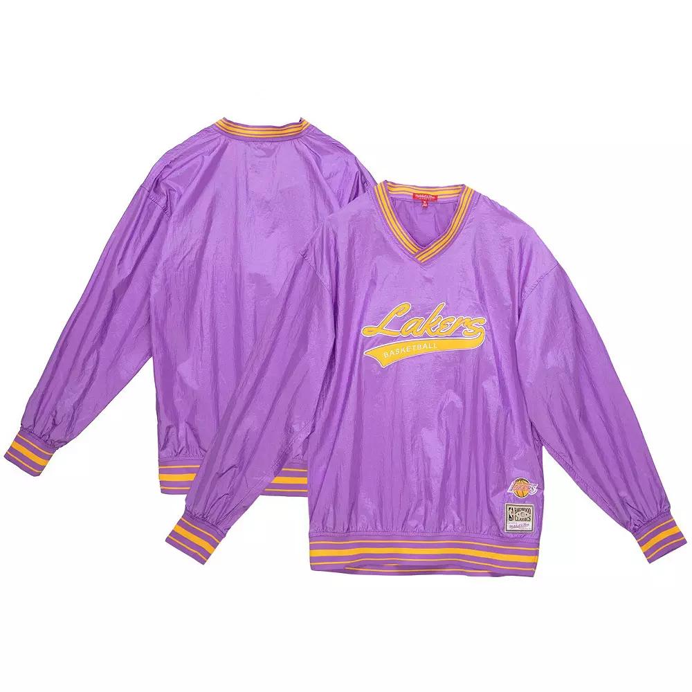 Women's Mitchell & Ness  Purple Los Angeles Lakers Hardwood Classics V-Neck Pullover Sweatshirt, Size: XL Product Image