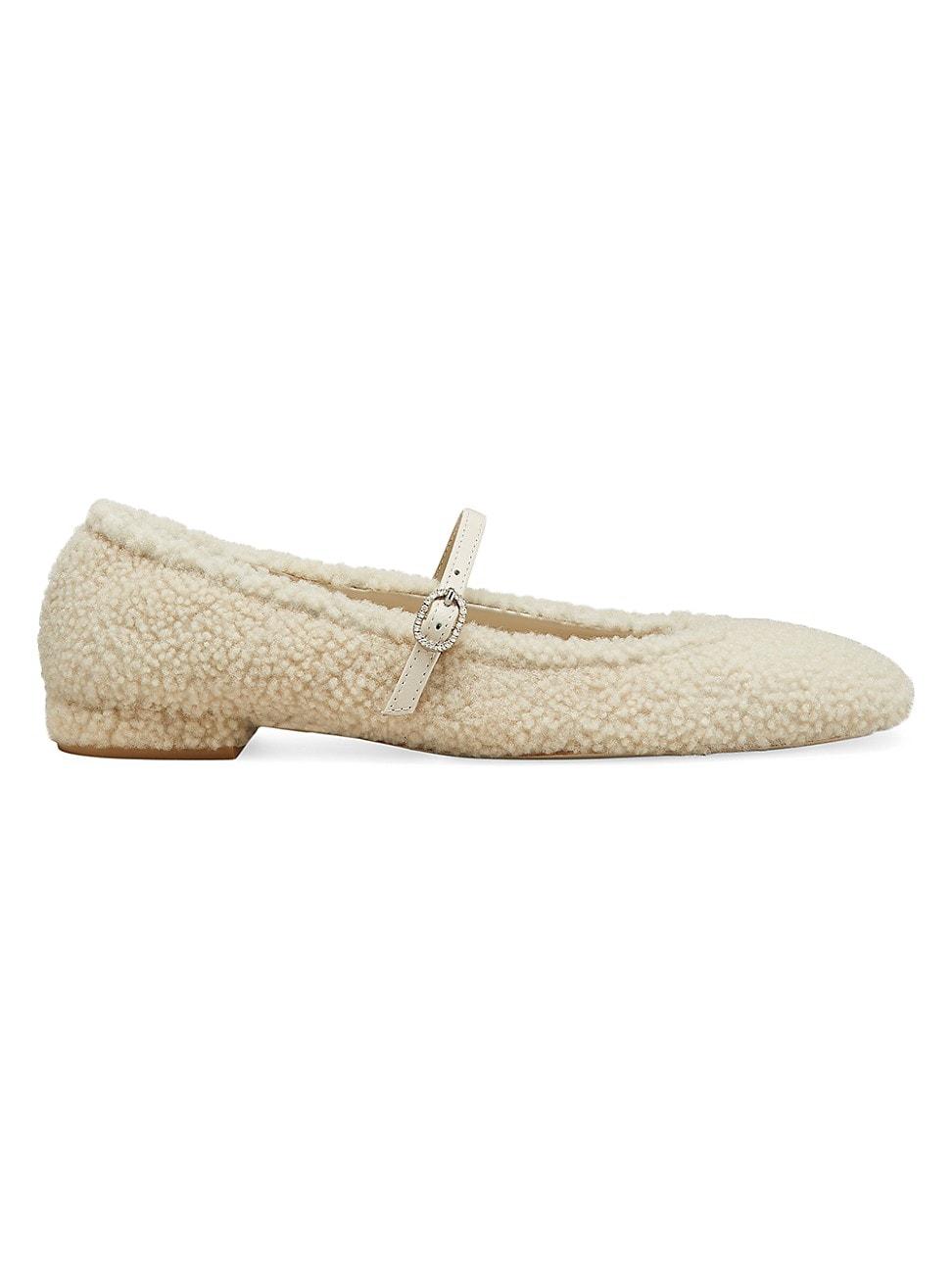 Womens Lennox Shearling Leather Flats Product Image