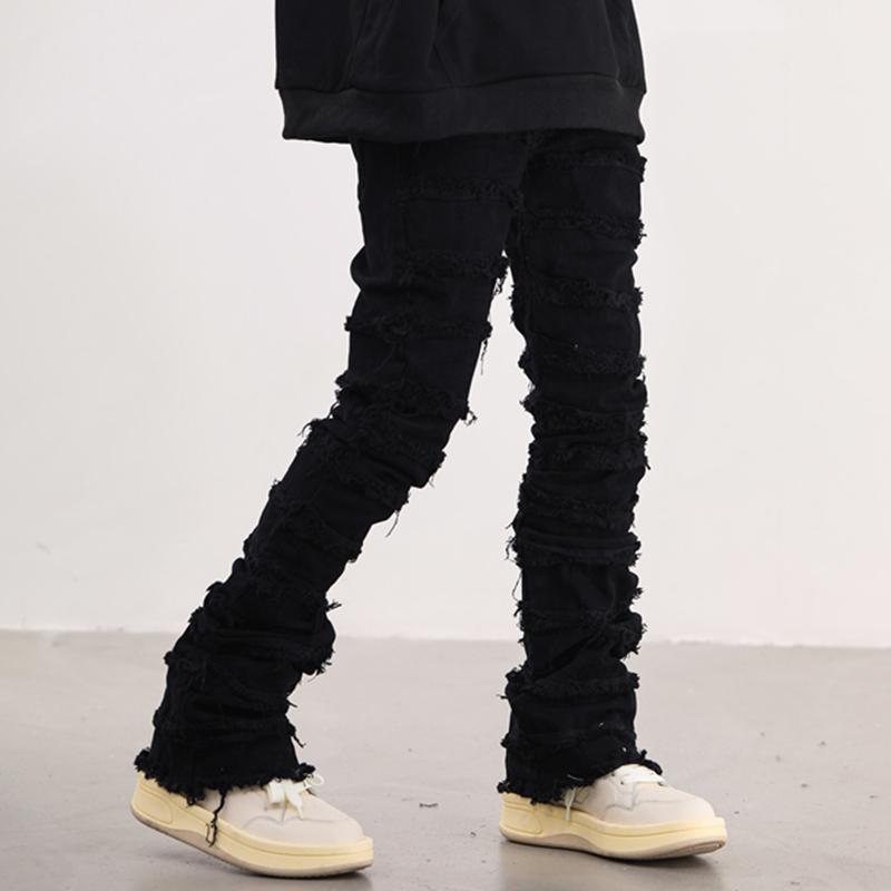 Vintage Erosion Damaged Raw Edge Jeans Product Image