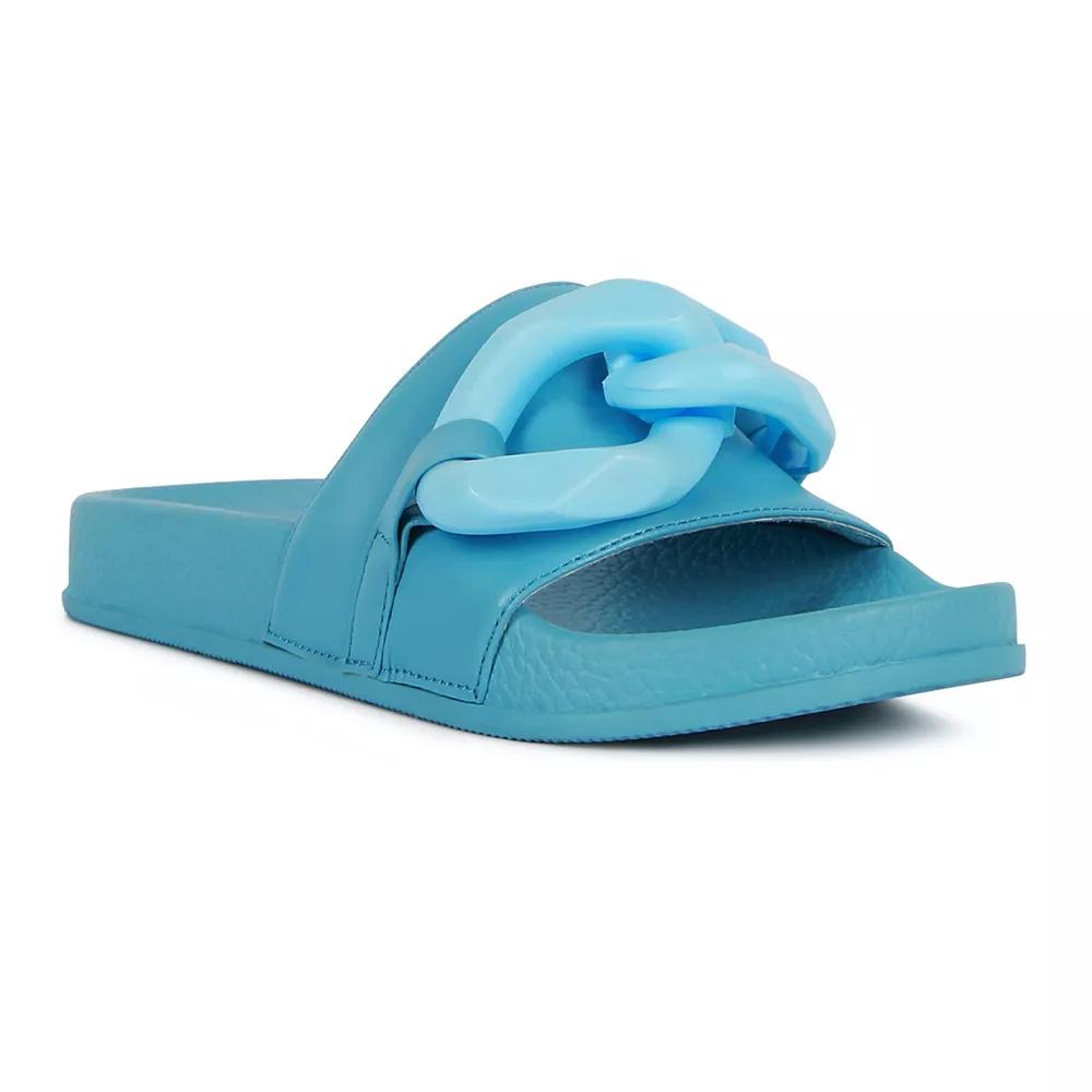 London Rag Women's Riverside Lounge Slide Sandals, Size: 6, Blue Product Image