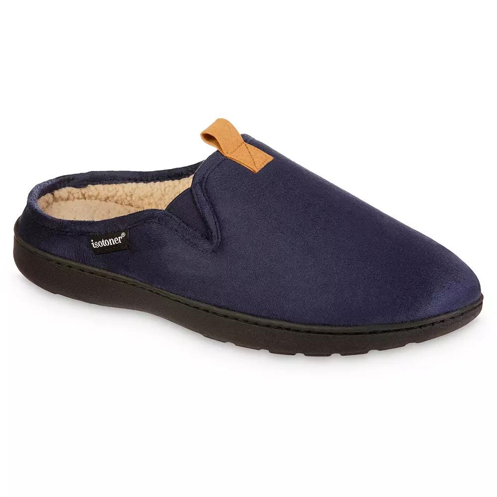 Isotoner Men's Recycled Vincent Hoodback Slippers - Navy Blue M Product Image