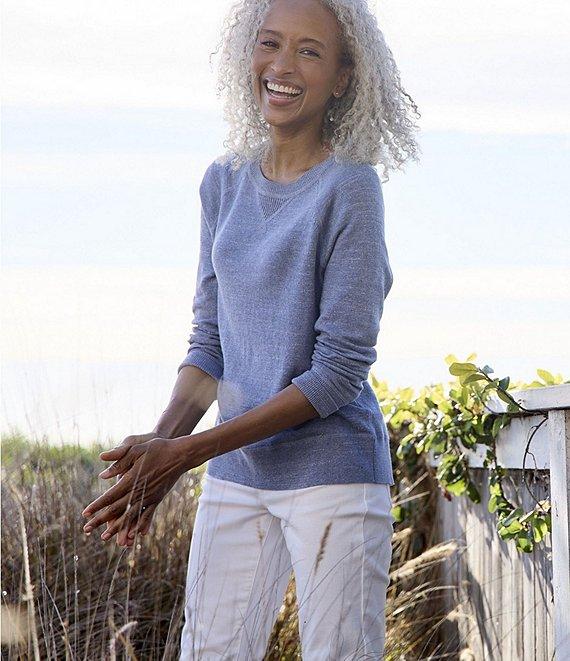 L.L.Bean Knit Organic Cotton Slub Raglan Sleeve Pullover Sweater Product Image