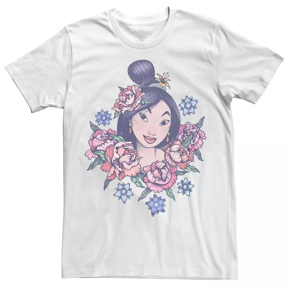 Men's Disney's Mulan Floral Portrait Vintage Tee,  Product Image