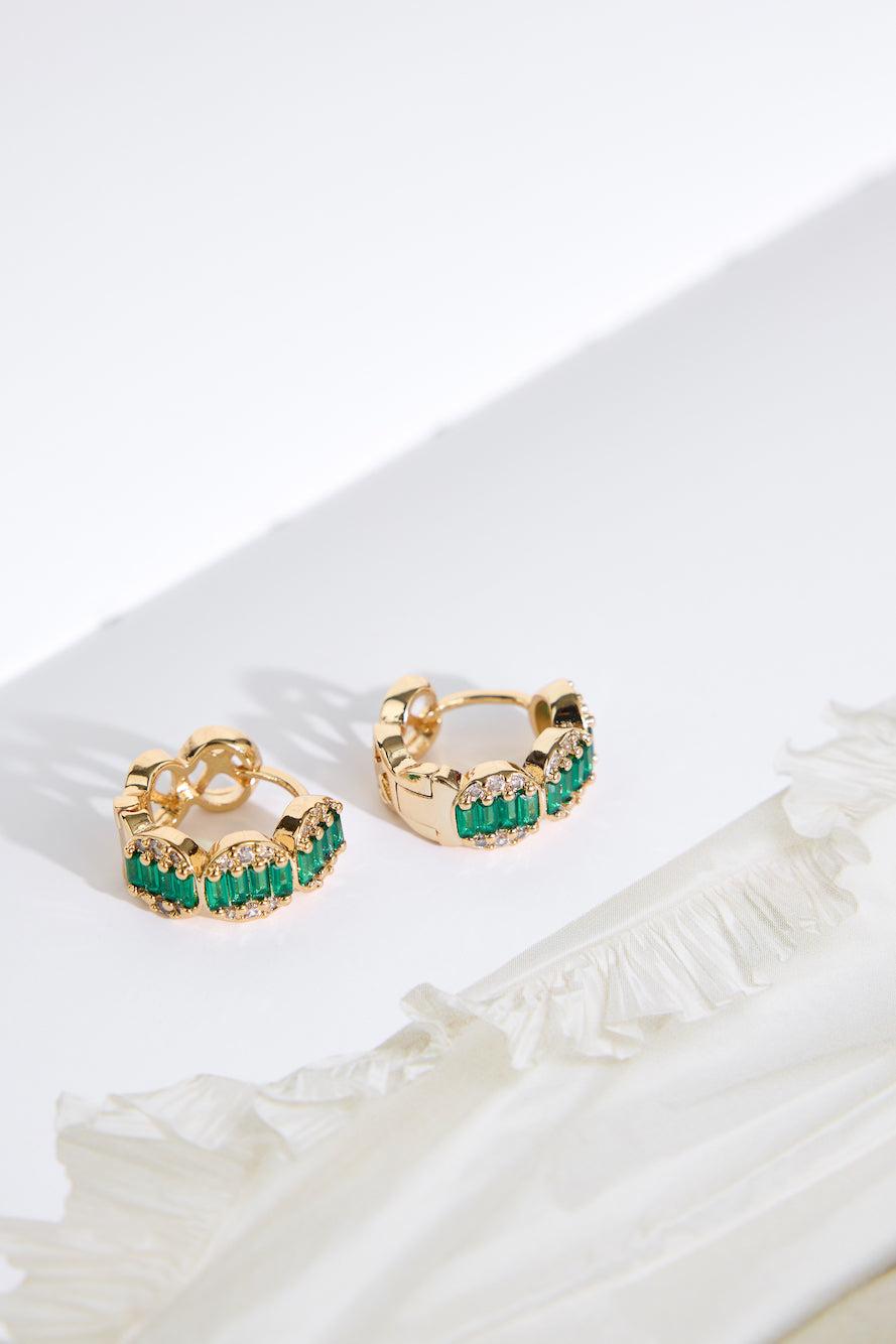 Jade Gems Earrings Gold Product Image