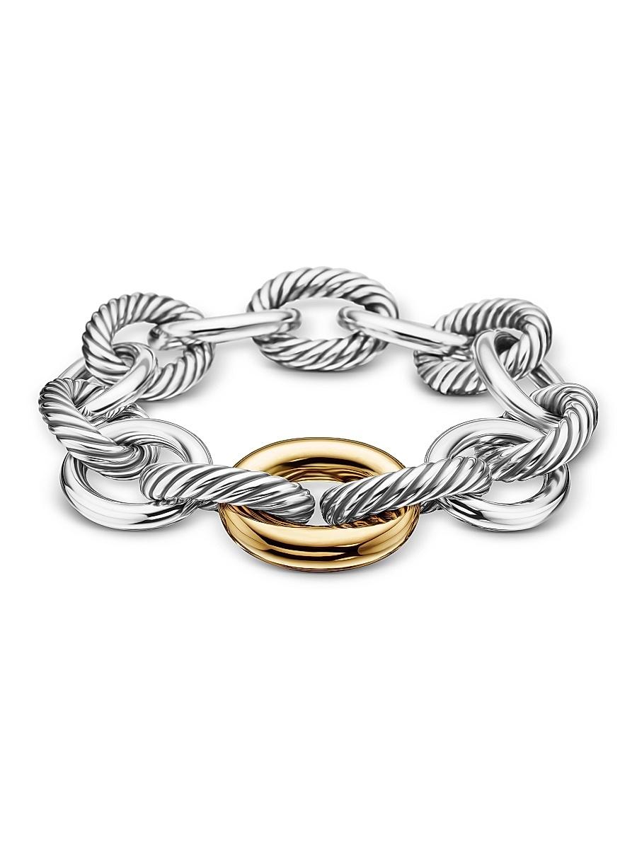 Womens Extra-Large Oval Link Bracelet with 18K Yellow Gold Product Image